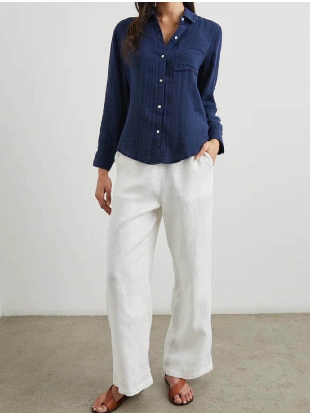 RAILS Ellis Shirt - Indigo medium organic cotton EUC